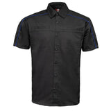 MMCC Men's Slipstream Black/Royal Blue Mechanic Work Shirt - 100% Cotton w/ Microfiber Panel - MDM11692