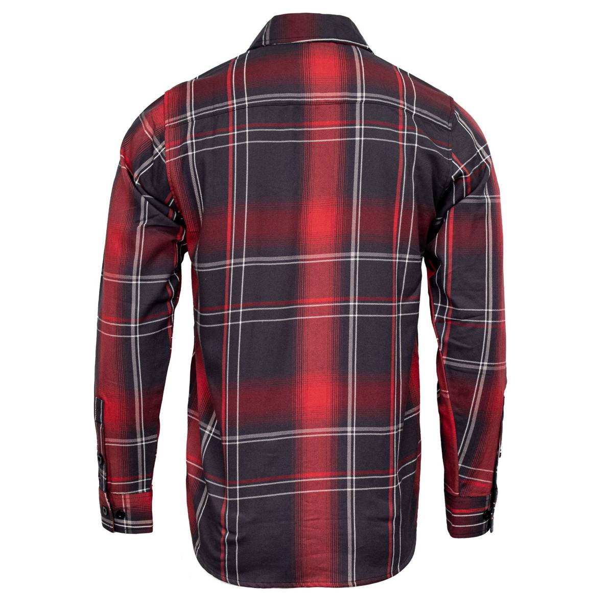 Scorpion Men's Red Black White Plaid Flannel Shirt - 100% Cotton Long Sleeve Button-Up - MMC11601