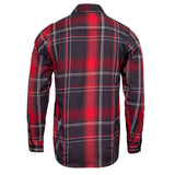 Scorpion Men's Red Black White Plaid Flannel Shirt - 100% Cotton Long Sleeve Button-Up - MMC11601