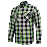 Radioactive Men's Black Gray Green Plaid Flannel Shirt - 100% Cotton Long Sleeve Button-Up - MMC11602