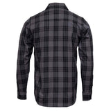 Men's "Smoke Screen" Grey/Black Plaid Flannel Shirt - Cotton Button Up Workwear - MMC11607