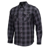 Men's "Smoke Screen" Grey/Black Plaid Flannel Shirt - Cotton Button Up Workwear - MMC11607