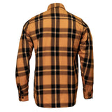 Deadbolt Men's Mustard Black White Plaid Flannel Shirt - 100% Cotton with Microfiber Wipe Panel - MMC11620