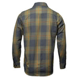 Garrison Men's Olive Gray Black Plaid Flannel Shirt - 100% Cotton Long Sleeve Button-Up - MMC11621