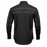 Men's "Octane" Long Sleeve Mechanic Shirt - Black with Grey Stripe - 50-50 Cotton Poly - MMCC16000