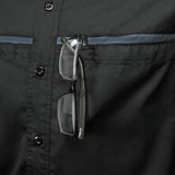 MMCC Men's Octane Long Sleeve Mechanic Shirt - Black with Grey Stripe - 50-50 Cotton Poly - MMCC16000