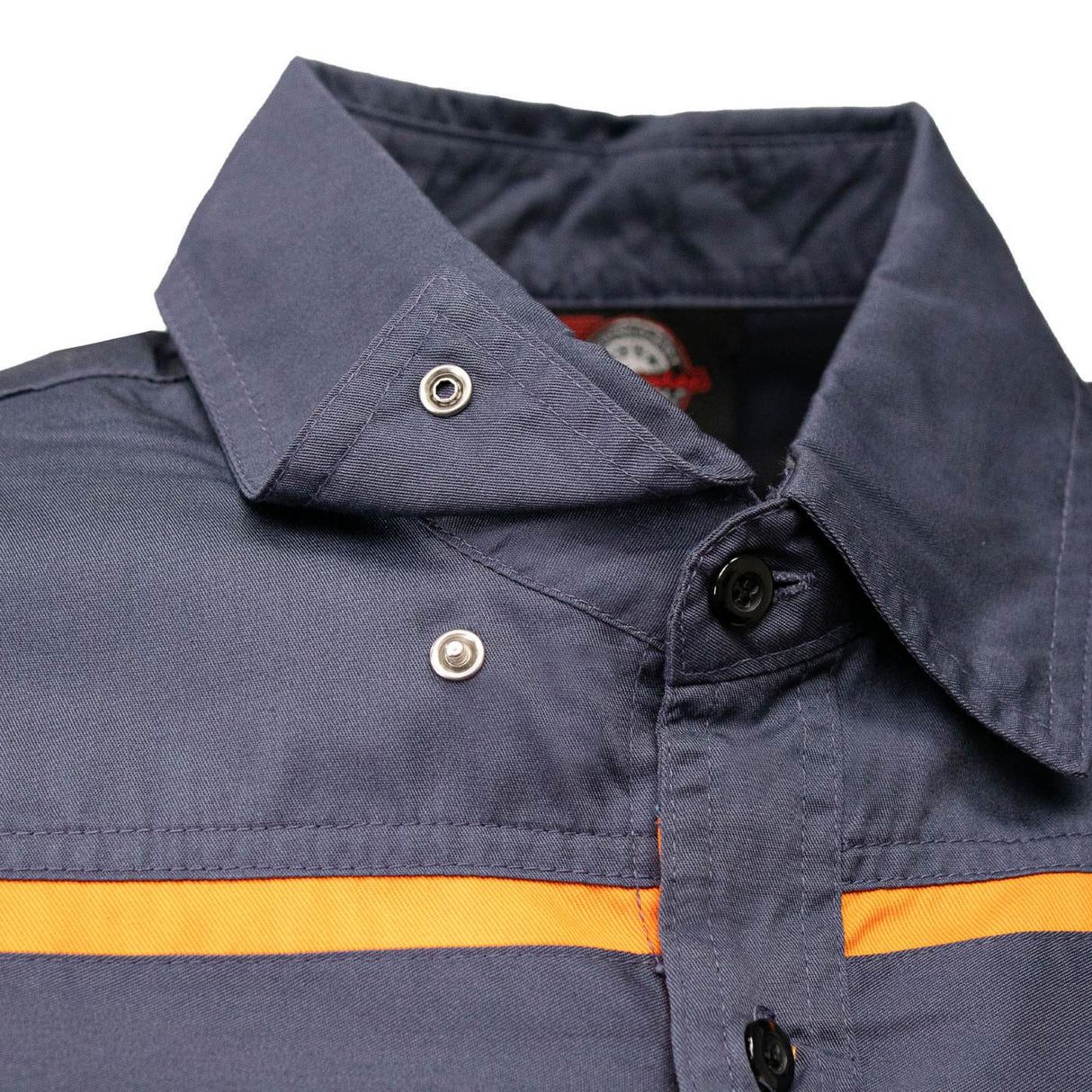 MMCC Men's Octane Long Sleeve Mechanic Shirt - Grey with Orange Stripe - 50-50 Cotton Poly - MMCC16001