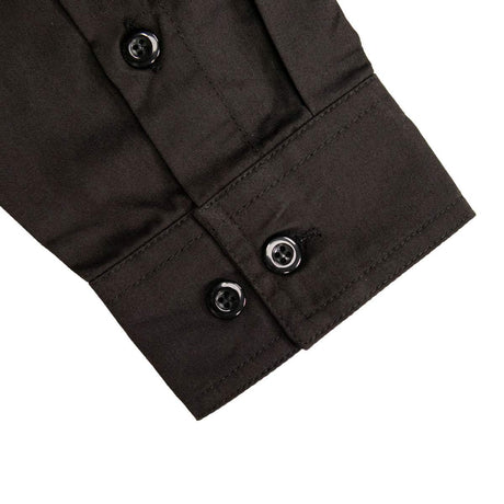 MMCC Men's Octane Long Sleeve Mechanic Shirt - Black with Orange Stripe - 50-50 Cotton Poly - MMCC16003