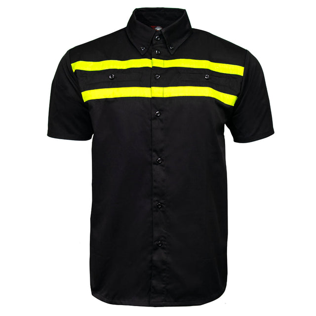 MMCC Men's Petrol Classic Mechanic Button Up Shirt - Dual Chest Pockets - Microfiber Panel - Rider Ready - MMC16005
