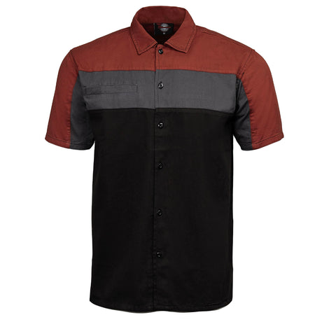 Men's "Pit Stop" Classic Mechanic Button Up Shirt - Dual Chest Pockets - Microfiber Panel - Rider Ready - MMC16009