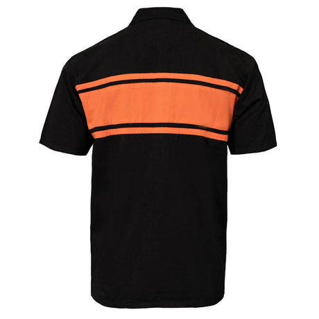 MMCC Men's Gear Head Classic Mechanic Button Up Shirt - Dual Chest Pockets - Microfiber Panel