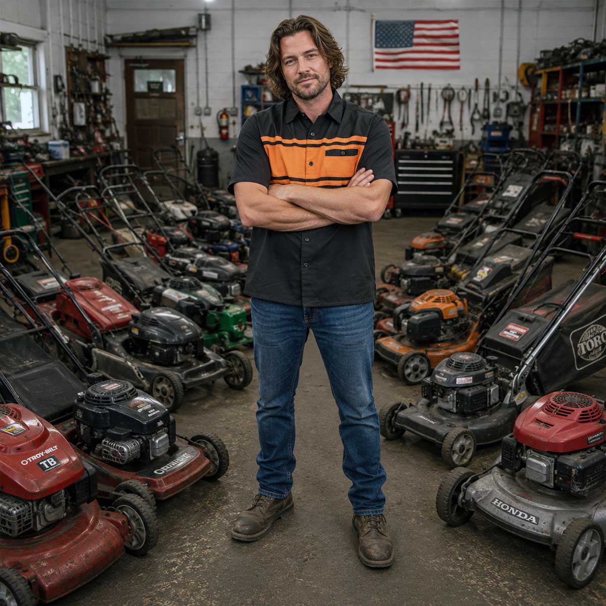 Milwaukee Motorcycle Clothing Co. Men's Gear Head Mechanic Shirt, MMC16022