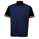 MMCC Men's Pit Line Mechanic Button Up Shirt - Dual Chest Pockets - Microfiber Panel - Rider Ready - MMC16026