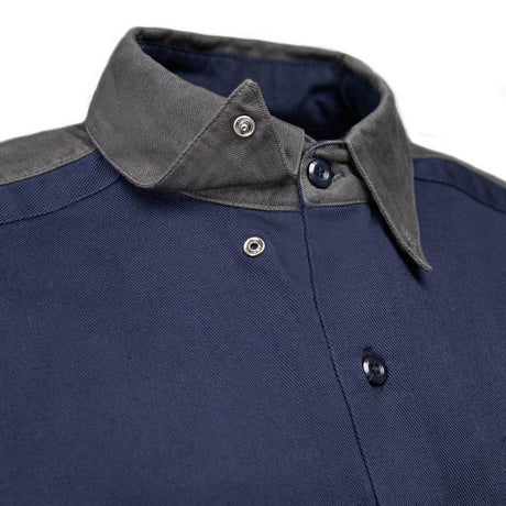 MMCC Men's Pit Line Mechanic Button Up Shirt - Dual Chest Pockets - Microfiber Panel - Rider Ready - MMC16027