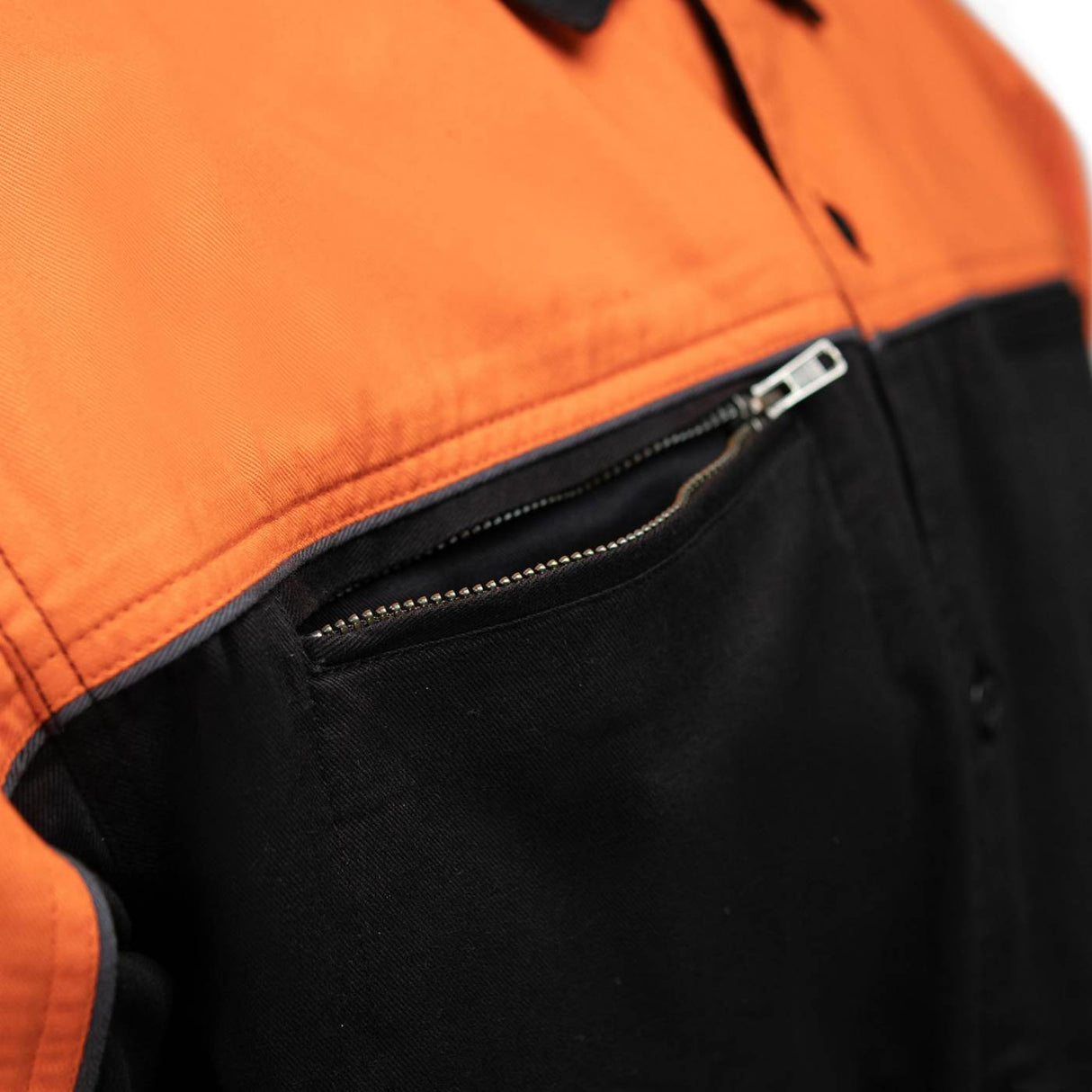 MMCC Men's Reveline Classic Mechanic Shirt - 100% Cotton - 2 Chest Zipper Pockets - Microfiber Panel