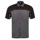 MMCC Men's Reveline Classic Mechanic Shirt - 100% Cotton - 2 Chest Zipper Pockets - Microfiber Panel