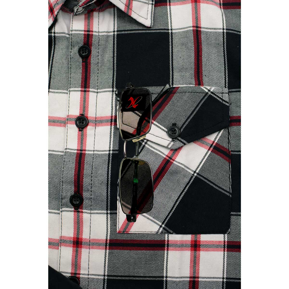 Men's "Dragon" Multi-Color Cotton Button Down Flannel Shirt - MNG11625 - by Milwaukee Leather