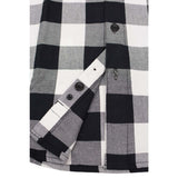 Milwaukee Leather MNG11629 Men's Long Sleeve Flannel Black and White Cotton Button Down Shirt w/ Hoodie