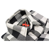 Milwaukee Leather MNG11633 Men's Flannel Plaid Shirt Black and White Long Sleeve Cotton Button Down Shirt