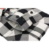Milwaukee Leather MNG11633 Men's Flannel Plaid Shirt Black and White Long Sleeve Cotton Button Down Shirt