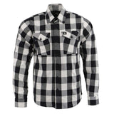 Milwaukee Leather MNG11633 Men's Flannel Plaid Shirt Black and White Long Sleeve Cotton Button Down Shirt
