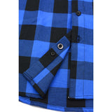 Men's "Blue Angles" Black/Blue Cotton Button Down Flannel Shirt - MNG11634 - by Milwaukee Leather