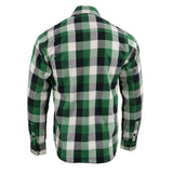 Milwaukee Leather MNG11636 Men's Flannel Plaid Shirt Green and White Long Sleeve Cotton Button Down Shirt