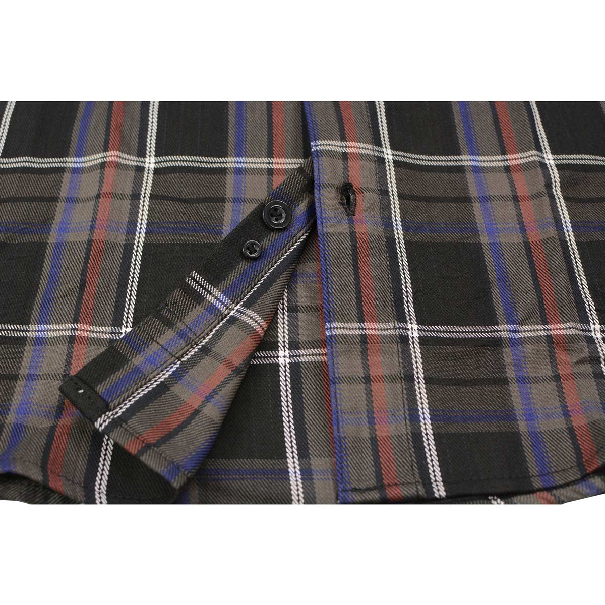 Men's "Crossfire" Multi-Color Cotton Long Sleeve Flannel Shirt - MNG11637 - by Milwaukee Leather