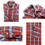 Milwaukee Leather MNG11638 Men's Red and Blue with White Long Sleeve Cotton Flannel Shirt