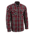Milwaukee Leather MNG11640 Men's Flannel Plaid Shirt Maroon Black and White Long Sleeve Cotton Button Down Shirt