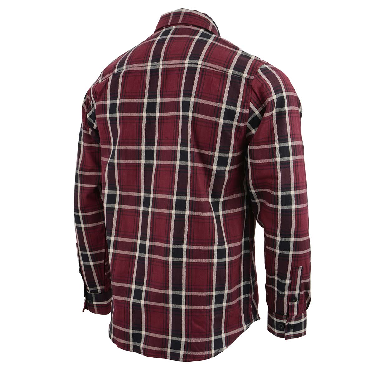 Milwaukee Leather MNG11640 Men's Flannel Plaid Shirt Maroon Black and White Long Sleeve Cotton Button Down Shirt