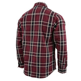 Milwaukee Leather MNG11640 Men's Flannel Plaid Shirt Maroon Black and White Long Sleeve Cotton Button Down Shirt