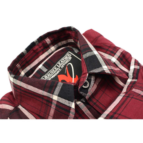Milwaukee Leather MNG11640 Men's Flannel Plaid Shirt Maroon Black and White Long Sleeve Cotton Button Down Shirt