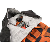Men's "Saigon" Black/Orange Cotton Button Down Flannel Shirt w/ Hoodie - MNG11642 - by Milwaukee Leather