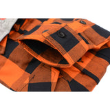 Men's "Saigon" Black/Orange Cotton Button Down Flannel Shirt w/ Hoodie - MNG11642 - by Milwaukee Leather