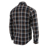 Milwaukee Leather MNG11643 Men's Flannel Plaid Brown Black and White Long Sleeve Cotton Button Down Shirt