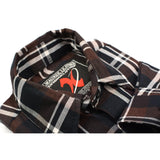 Milwaukee Leather MNG11643 Men's Flannel Plaid Brown Black and White Long Sleeve Cotton Button Down Shirt