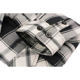 Milwaukee Leather MNG11644 Men's Flannel Plaid Black and White Long Sleeve Cotton Button Down Shirt