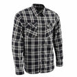 Milwaukee Leather MNG11646 Men's Flannel Plaid Shirt Black and White Long Sleeve Cotton Button Down Shirt