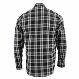 Milwaukee Leather MNG11646 Men's Flannel Plaid Shirt Black and White Long Sleeve Cotton Button Down Shirt