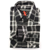 Milwaukee Leather MNG11646 Men's Flannel Plaid Shirt Black and White Long Sleeve Cotton Button Down Shirt