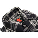 Milwaukee Leather MNG11646 Men's Flannel Plaid Shirt Black and White Long Sleeve Cotton Button Down Shirt