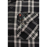 Milwaukee Leather MNG11646 Men's Flannel Plaid Shirt Black and White Long Sleeve Cotton Button Down Shirt