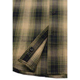 Men's "Yellow Jacket" Black/Grey Cotton Long Sleeve Flannel Shirt - MNG11649 - by Milwaukee Leather