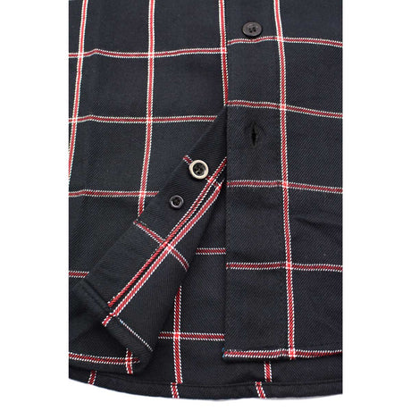 Men's "Gravelock" Black/Red Cotton Long Sleeve Flannel Shirt - MNG11651 - by Milwaukee Leather
