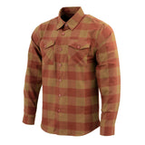 Men's "Coalridge" Brown Cotton Long Sleeve Flannel Shirt - MNG11653 - by Milwaukee Leather