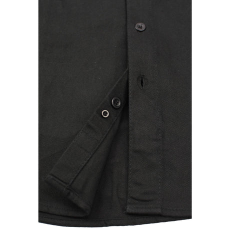 Men's "Black Jack" Black Cotton Long Sleeve Flannel Shirt - MNG11655 - by Milwaukee Leather