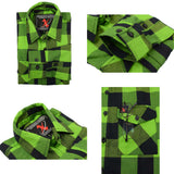 Milwaukee Leather Men’s Plaid Flannel Long Sleeve Shirt with Chest Pockets
