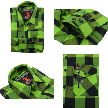 Milwaukee Leather Men’s Plaid Flannel Long Sleeve Shirt with Chest Pockets