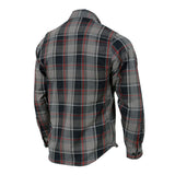 Milwaukee Leather MNG11658 Men's Black and Grey with Red Long Sleeve Cotton Flannel Shirt